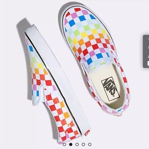 Brand New Unused Vans Classic Slip On Rainbow Checkerboard W 11 M 9.5